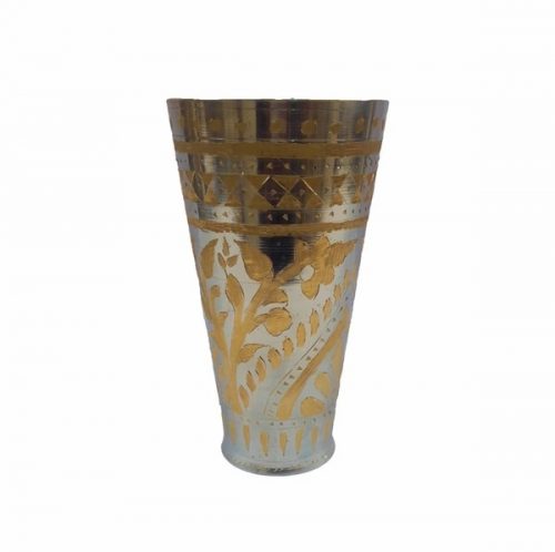 Brass Chromed Carved Glass BCCG01