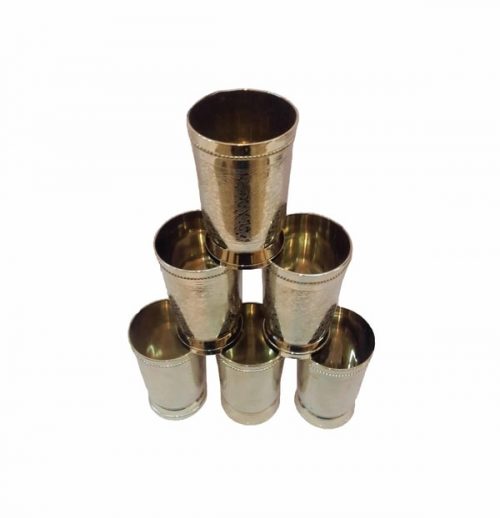 Brass Chromed Tumbler Glass Set of 6 BTG11