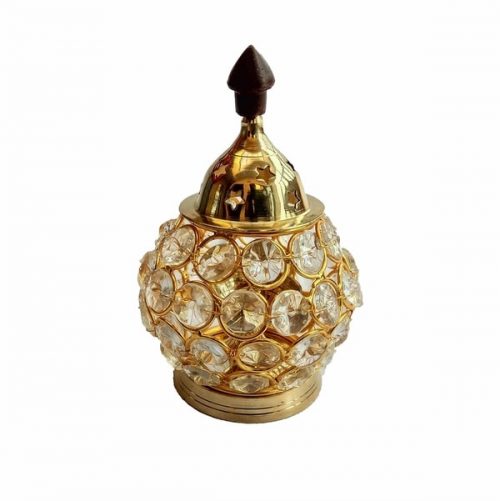 Brass Diamond Crystal Akhand Diya BDCA01