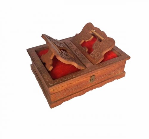 Wooden Carved Book Reader Box WCBRB01