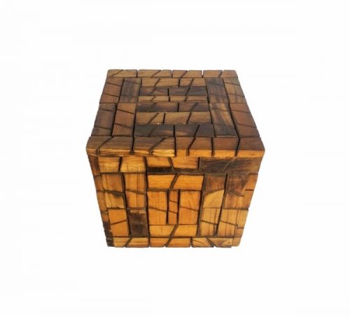 Wooden Carved Stool Cum Storage Box WCSSB01